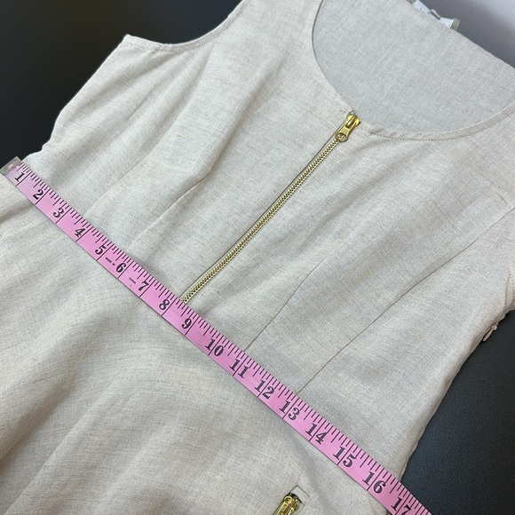 Vtg Joan Vass Linen Blend Sleeveless Dress Sz 8 Full Flowy Skirt Pockets… - Picture 12 of 14